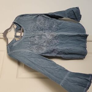 ALTAR'D State Super Soft Light Blue Long Sleeved Top Blouse. SIZE Small